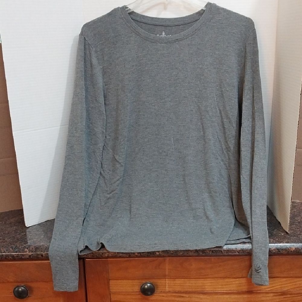 UNISEX Cuddl Duds Charcoal Long Sleeve Tee...Size XL...EUC